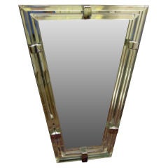 Wonderful Art Deco Revival Lucite and chrome wedge shaped mirror