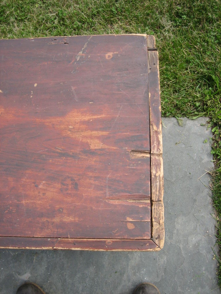 Wood 18th Century 6 Board Blanket Chest
