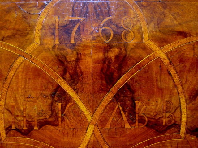 A really quite beautiful inlaid marquetry veneered Tester bed. It features inlay dating the bed to 1786 has was in the same family since it was brought to this country. It comes with some paperwork as to it's history, but that information will be