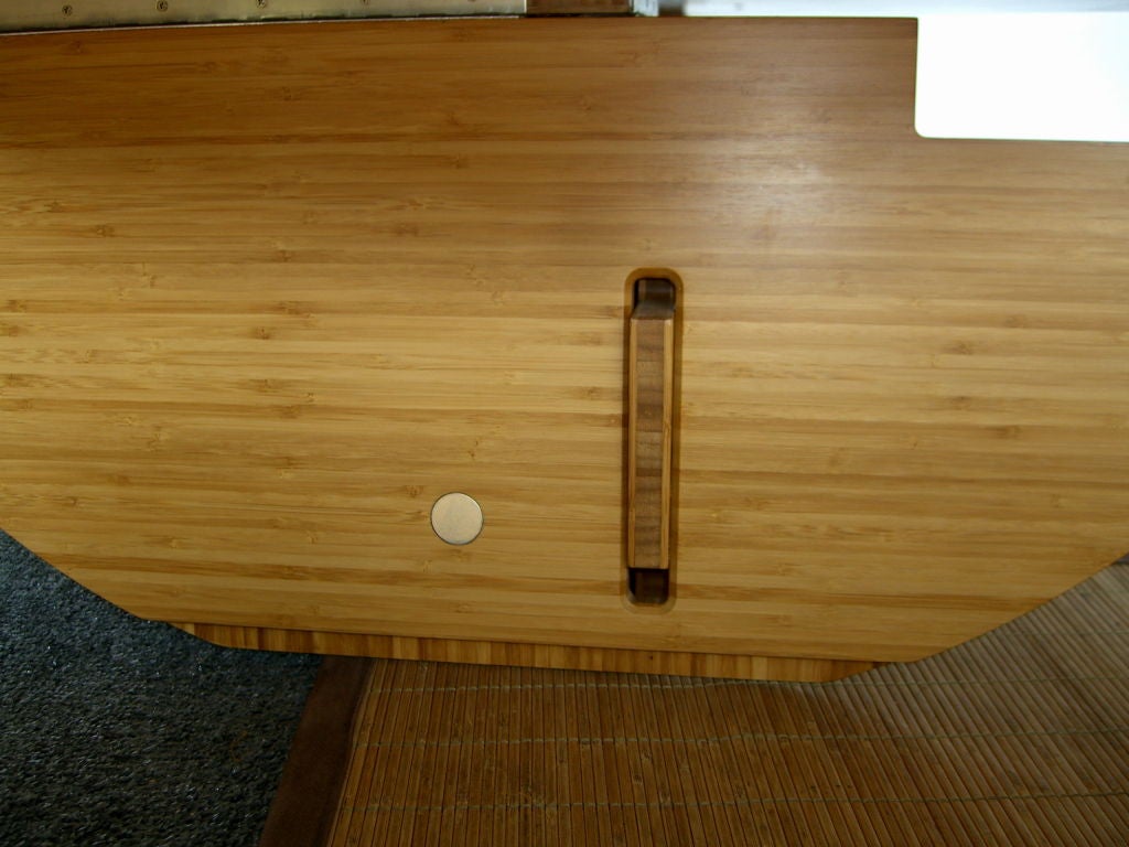 Unique and unusual laminated bamboo Japanese puzzle table at 1stDibs