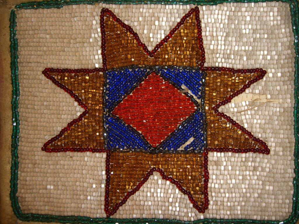 Beads Early 20th Century Beaded Native American Indian Deerskin Pouch