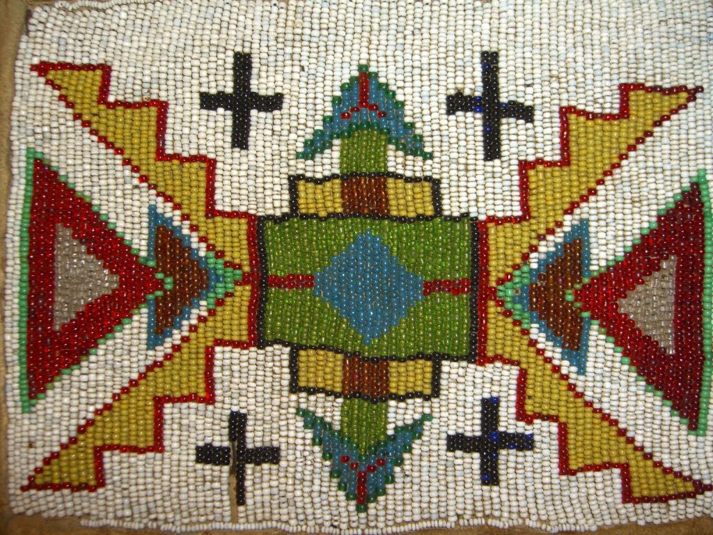 Early 20th Century Beaded Native American Indian Deerskin Pouch 3