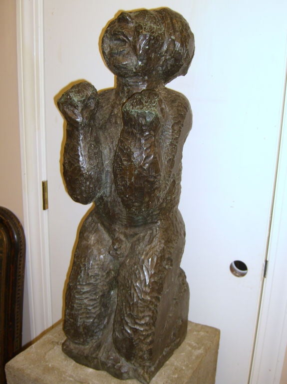 Henryk Glicenstein large bronze titled "de Profundis" from 1942