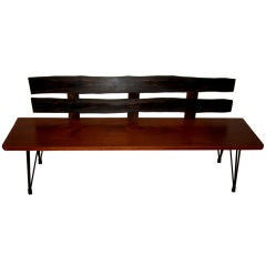 Vintage Beautiful craftsman's hand made bench macassar ebony & mahogany