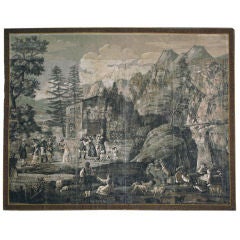 Antique Painted Wallpaper Panel