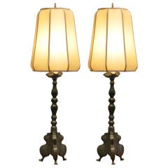 Pair of 18th C Lamps