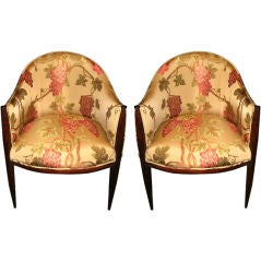 Vintage Pair of French Art Deco Armchairs