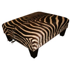 Large Zebra Hide Ottoman