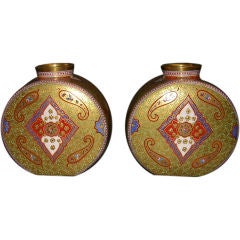 A Rare Pair Of 19th C French Persian Style Vases