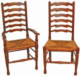 8 Wavy Ladder Back Chairs (6+2)
