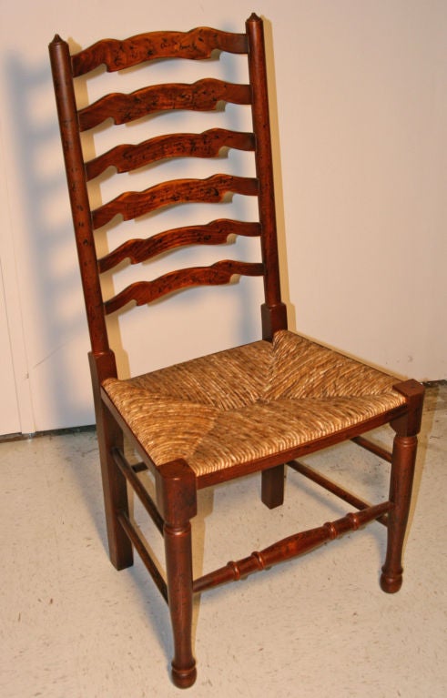 8 Wavy Ladder Back Chairs (6+2)