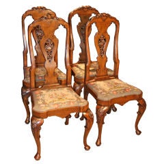 Antique Set of Queen Anne style Dining Chairs.