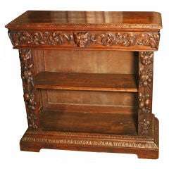 Jacobean style open bookcase.