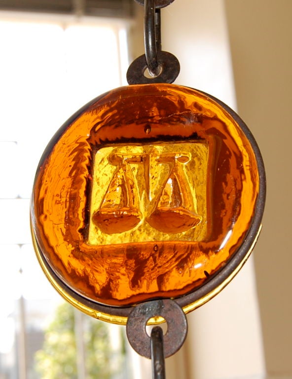 Swedish Erik Hoglund Hanging Zodiac Glass Pendants