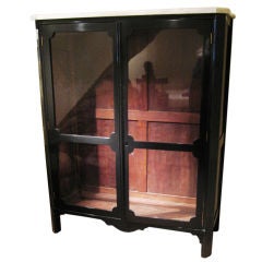 Antique Louis XVI Bookcase In Black Lacquer
