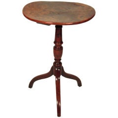 ENGLISH PROVINCIAL GEORGE III CANDLE STAND IN ELM WOOD