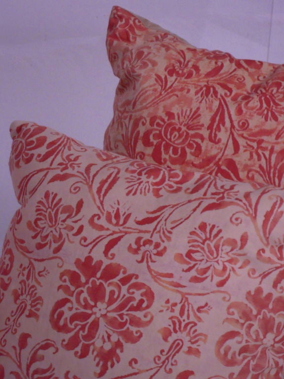 20th Century 2 VINTAGE FORTUNY FABRIC PILLOWS