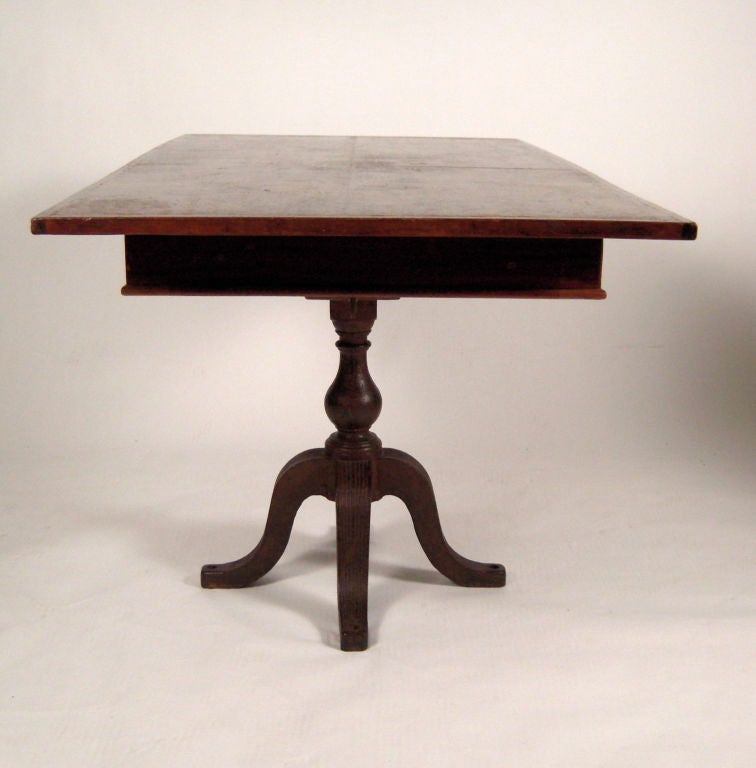 FRENCH SHIP'S TABLE IN IRON  AND LEATHER, circa 1890