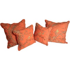 Antique 'BIRD AND THISTLE' PILLOWS