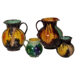 COLLECTION OF 3 VINTAGE MEXICAN POTTERY PITCHERS