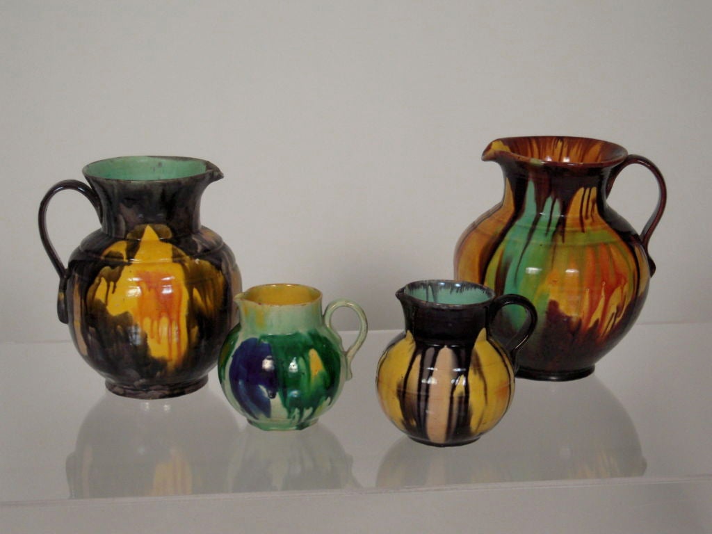 COLLECTION OF 3 VINTAGE MEXICAN POTTERY PITCHERS