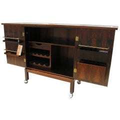 Rosewood Dry Bar Cabinet on casters from Norway