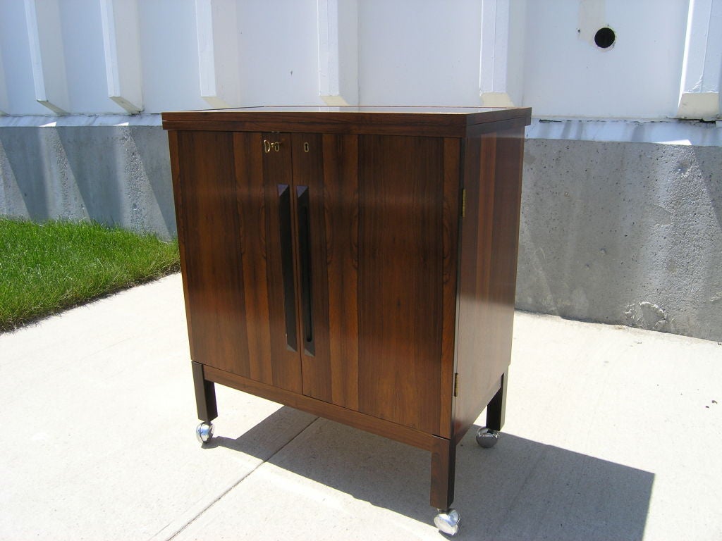 Rosewood Dry Bar Cabinet on casters from Norway 2