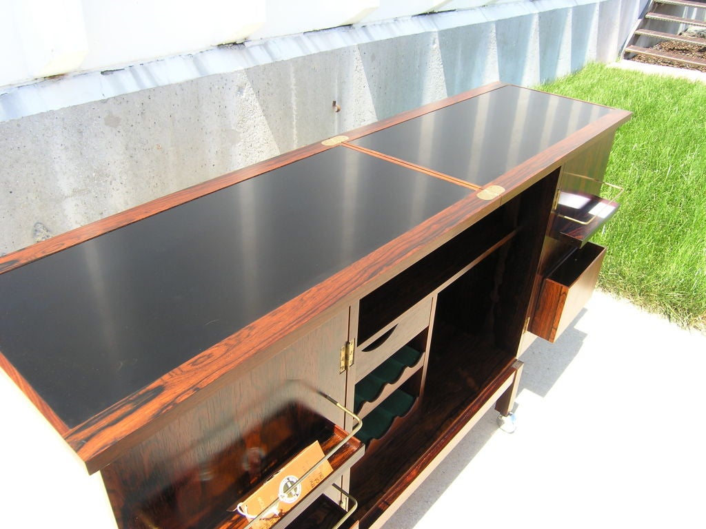 Norwegian Rosewood Dry Bar Cabinet on casters from Norway