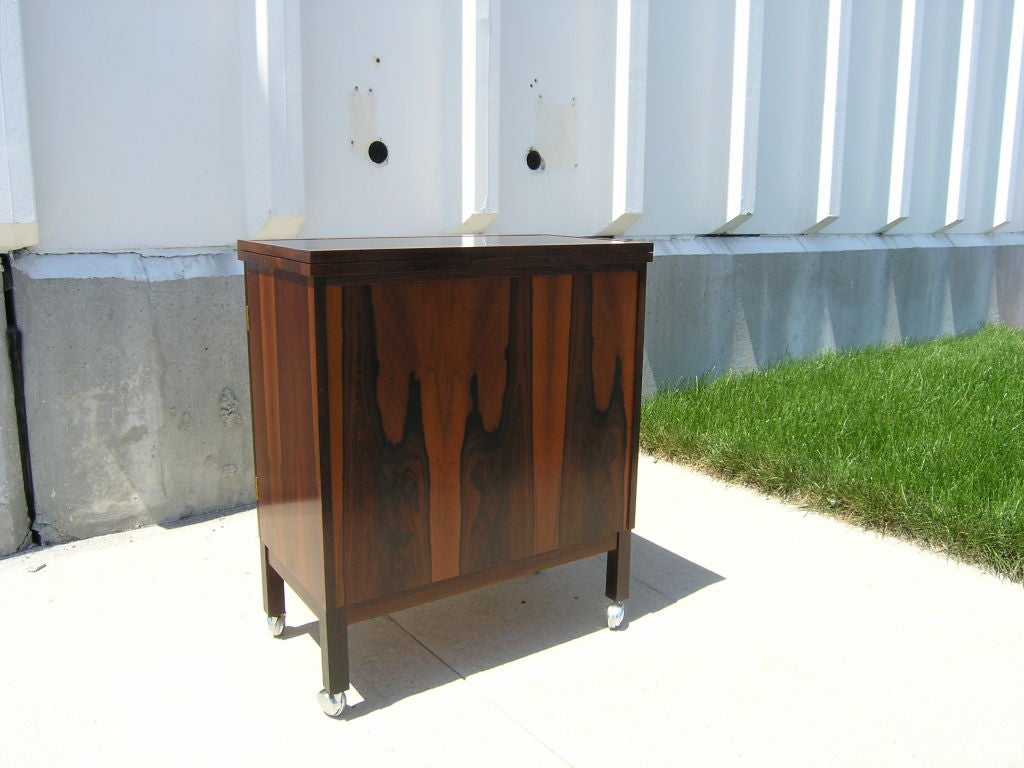 Rosewood Dry Bar Cabinet on casters from Norway 1