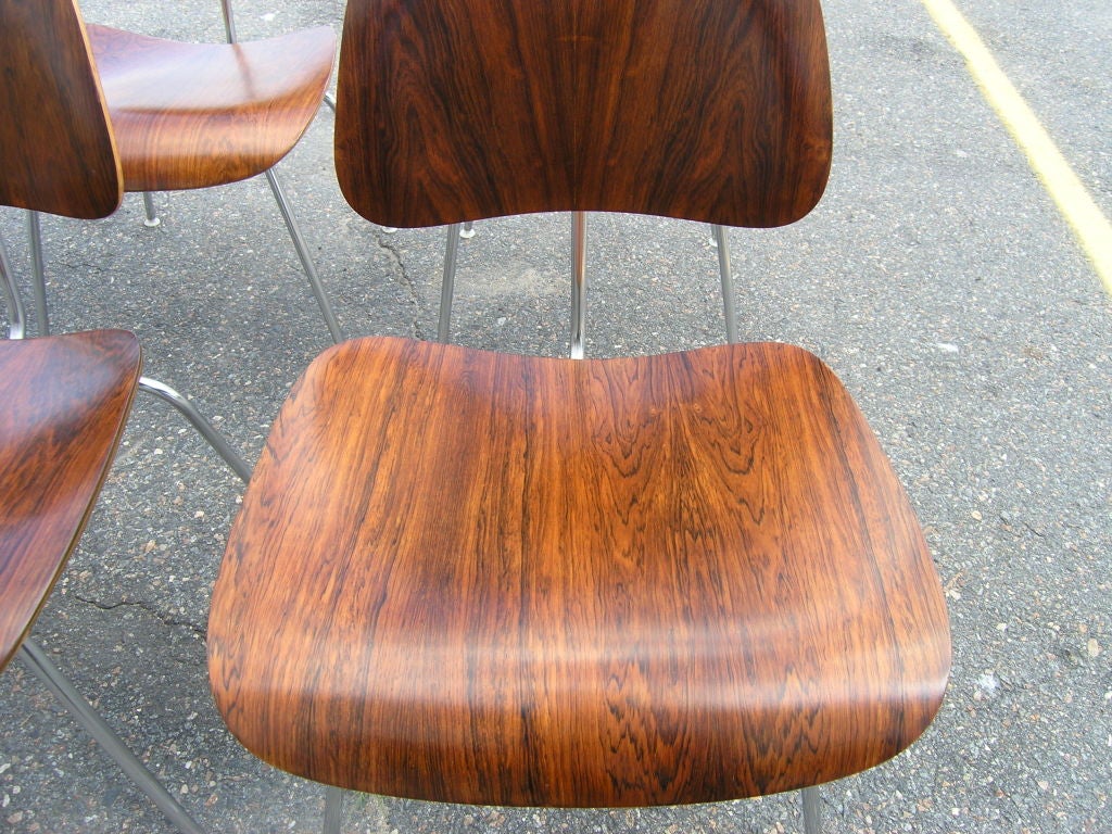 20th Century Rare Set of Six Rosewood DCM Chairs by Charles Eames