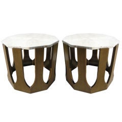 Pair of Decagonal Side Tables by Harvey Probber