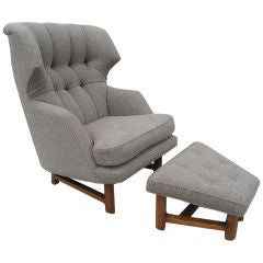 Rare Lounge Chair and Ottoman by Edward Wormley for Dunbar