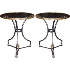 Marble top gueridon with flame finial