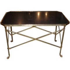 Gilt bronze marble top coffee table