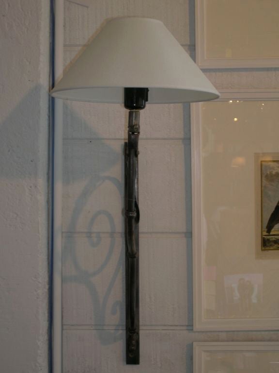 Pair of 19th Century French Scrolled Iron Sconces For Sale 1