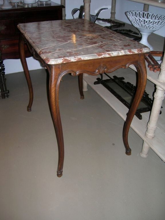 19th Century Louis XV Style Marble-Top Table In Excellent Condition For Sale In Boston, MA