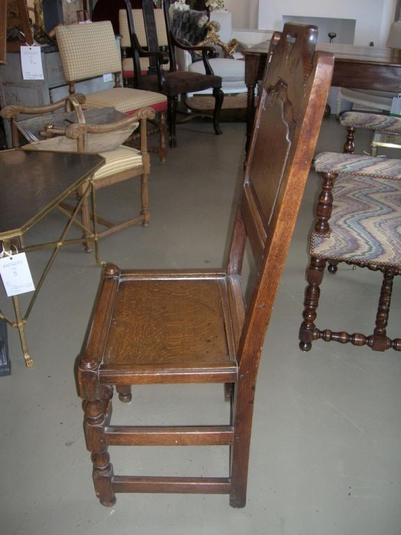 Set of Four 19th Century Jacobean Side Chairs For Sale 1