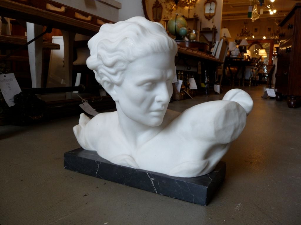 Marble bust on base