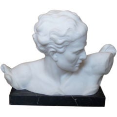 Marble bust on base