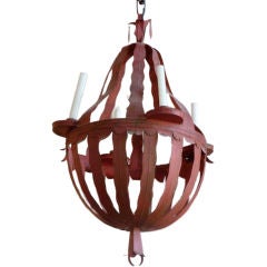 Red tole chandelier