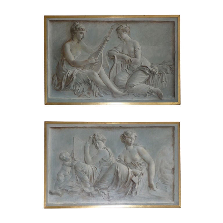 Pair of Continental Grisaille Paintings
