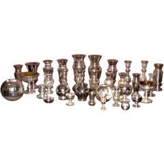 Collection of 24 Mercury Glass Items