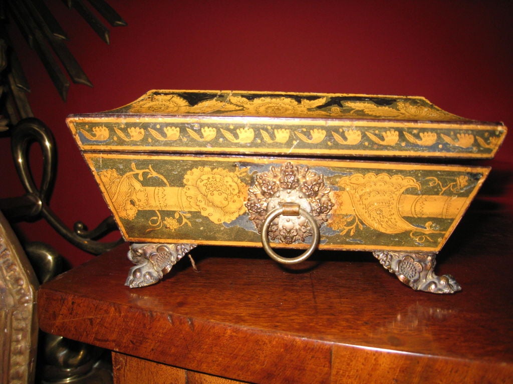 Regency Penwork Box In Good Condition In Essex, MA