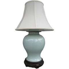 Antique Celadon Vase Lamp