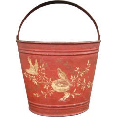 Vintage Red Tole Bucket