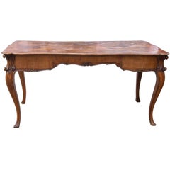 Italian Rococo Style Olive Wood Writing Table