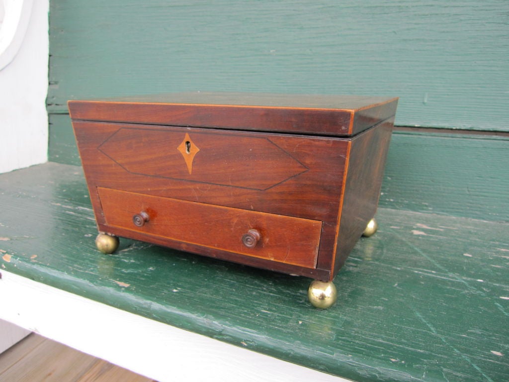 Regency Mahogany and Boxwood Inlaid Box