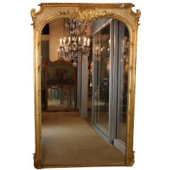 Large Louis XVI Style Gilded Over-Mantel Mirror