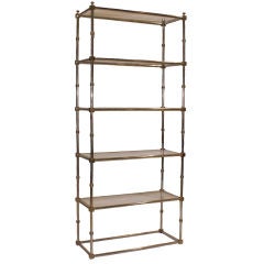 Patinated Brass & Chrome Etagere