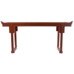 Chinese Red Lacquer Console Table by Baker